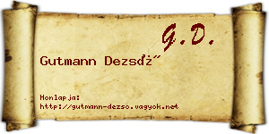 Gutmann Dezső névjegykártya